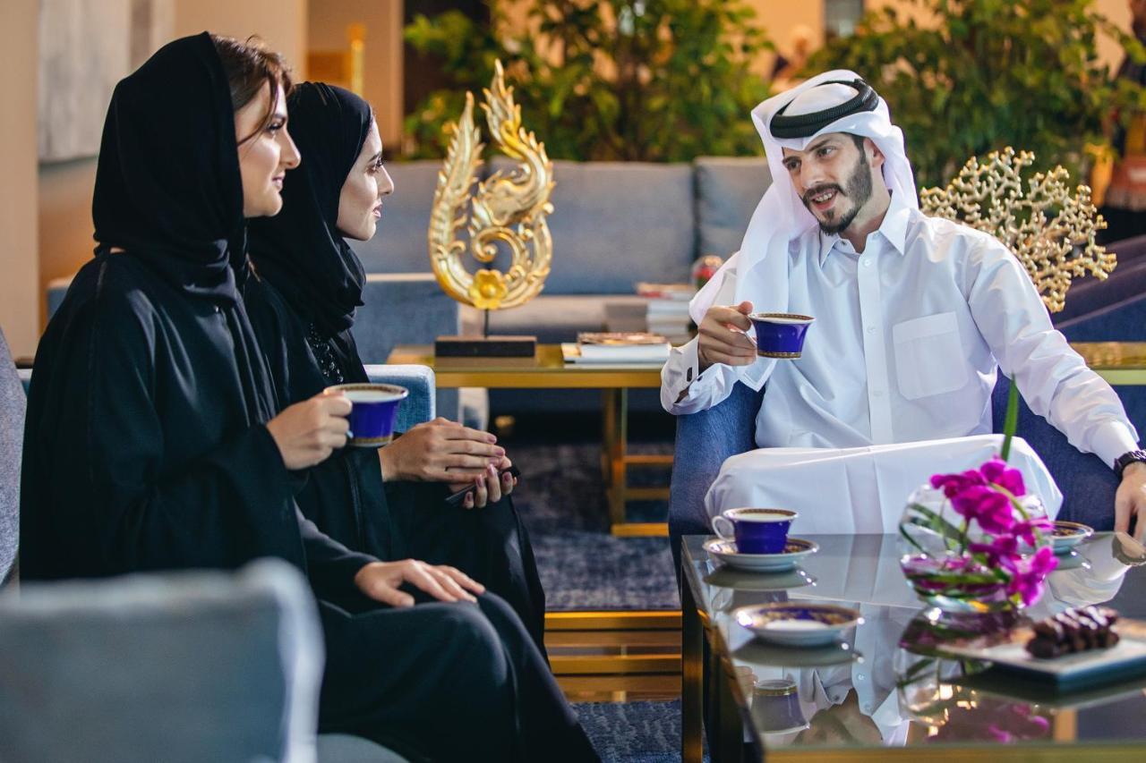 Centara West Bay Hotel & Residences Doha Exterior photo Arab people drinking Arabic coffee